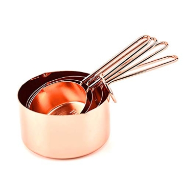 Stylish Copper Stainless Steel Measuring Cups & Spoons Set