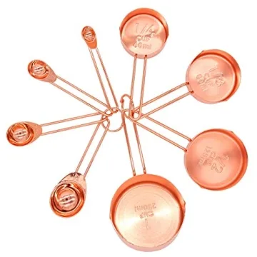 Stylish Copper Stainless Steel Measuring Cups & Spoons Set