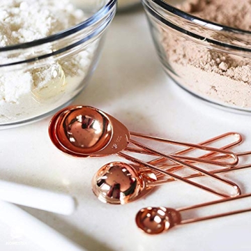 Stylish Copper Stainless Steel Measuring Cups & Spoons Set