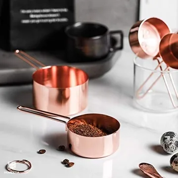 Stylish Copper Stainless Steel Measuring Cups & Spoons Set