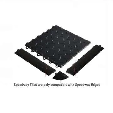Speedway Garage Floor Diamond Tile, 12 x 12-Inch, Black, 50-Piece Set
