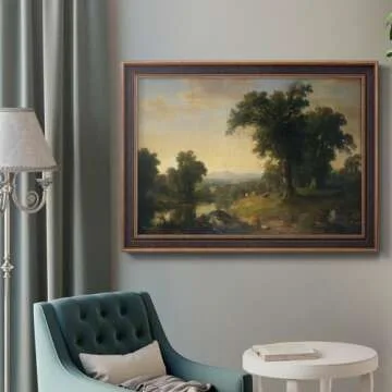 Renditions Gallery Nature Wall Art Bronze & Gold Framed Prints A Pastoral Scene of Landscape Abstract Art Paintings for Bedroom Dining Living Room Office Home Kitchen Wall Decor - 23"X32"