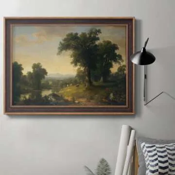 Renditions Gallery Nature Wall Art Bronze & Gold Framed Prints A Pastoral Scene of Landscape Abstract Art Paintings for Bedroom Dining Living Room Office Home Kitchen Wall Decor - 23"X32"