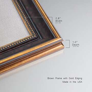 Renditions Gallery Nature Wall Art Bronze & Gold Framed Prints A Pastoral Scene of Landscape Abstract Art Paintings for Bedroom Dining Living Room Office Home Kitchen Wall Decor - 23"X32"