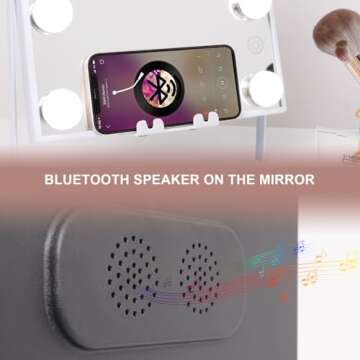 Fenair Lighted Makeup Mirror with Audio and Wireless Charging