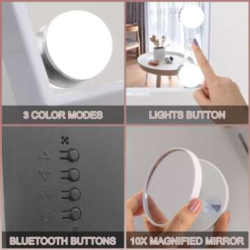 Fenair Lighted Makeup Mirror with Audio and Wireless Charging