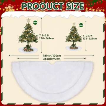 36 Inch Faux Fur Christmas Tree Skirts, White Plush Skirt for Christmas Decorations Xmas Indoor Holiday Party Decor (Small)