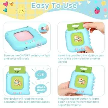 Kids Toddler Talking Flash Cards with 240 Sight Words,Montessori Toys,Speech Therapy,Autism Sensory Toys,Learning Educational Gifts for Age 1 2 3 4 5 Years Old Boys and Girls