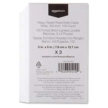 Amazon Basics Heavy Weight Ruled Index Cards, 300 Count