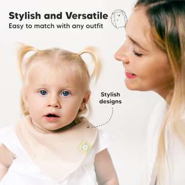 8-Pack Organic Baby Bandana Drool Bibs for Girls - Super Absorbent Baby Bibs for Baby Girls, Baby Boys, Soft Cotton Bandana Bibs, Baby Drool Bib,Teething Bibs for Infant,Toddler,Bib Girl(Muted Pastel)