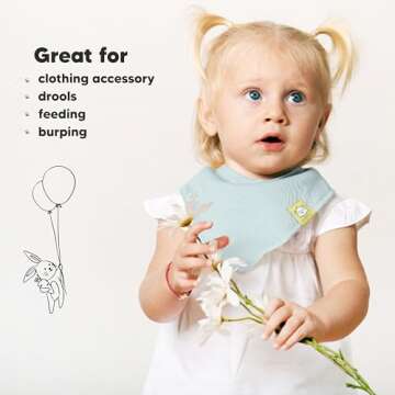 8-Pack Organic Baby Bandana Drool Bibs for Girls - Super Absorbent Baby Bibs for Baby Girls, Baby Boys, Soft Cotton Bandana Bibs, Baby Drool Bib,Teething Bibs for Infant,Toddler,Bib Girl(Muted Pastel)