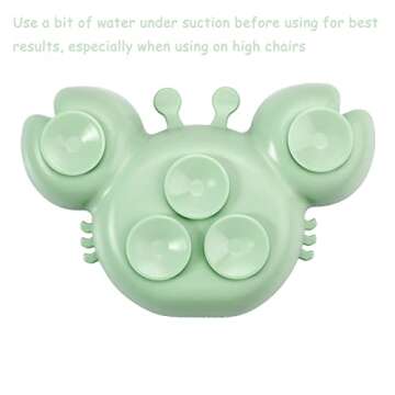 PandaEar 2 Pack Silicone Suction Plate for Baby, Divided Unbreakable Toddler Food Plate with 2 Pack Spoons for Self Feeding, Toddler Utensils Feeding Set Baby Eating Supplies, Crab Shape -Blue&Green