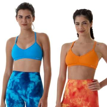 AUROLA Seamless Mercury Workout Sports Bras for Women Athletic Removable Adjustable Backless Minimal Top, Seamless-Blue Danube, M