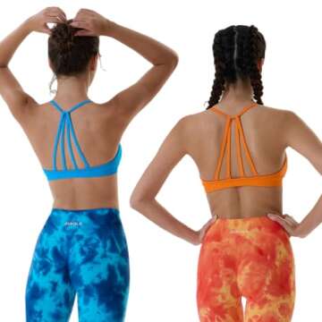 AUROLA Seamless Mercury Workout Sports Bras for Women Athletic Removable Adjustable Backless Minimal Top, Seamless-Blue Danube, M