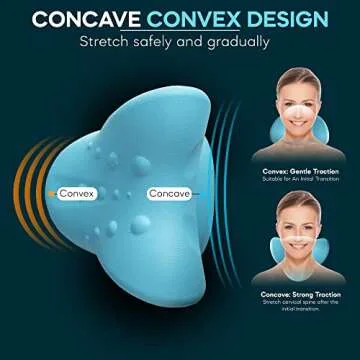 Neck Stretcher Cervical Traction, FSA HSA Eligible, Neck and Shoulder Relaxer for Pain Relief, Ergonomic Neck Pillow, Neck Hump Corrector, Cervical Spine Alignment, Neck Curve Corrector (Light Blue)