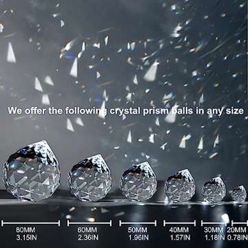 20pcs 0.8"/20mm Crystal Suncatcher Prism for Windows Hanging, Crystal Prisms Beads Ball Pendants Rainbow Maker for Fengshui, Home Room Decor, Indoor Windows