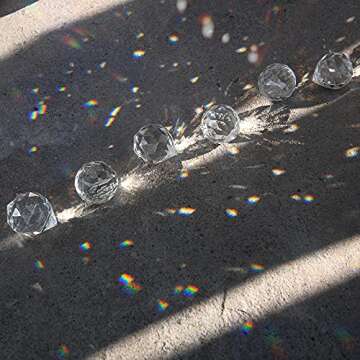 20pcs 0.8"/20mm Crystal Suncatcher Prism for Windows Hanging, Crystal Prisms Beads Ball Pendants Rainbow Maker for Fengshui, Home Room Decor, Indoor Windows