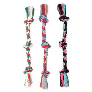 Mammoth Flossy Chews Rope Tug – Premium Cotton-Poly Tug Toy for Dogs – Interactive Rope Toy (Colors May Vary)