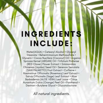 TruePure Argan Oil Hair Mask Conditioner for Dry Damaged Hair - Deep Conditioning Hydrating Hair Repair Treatment with Coconut, Caffeine, Jojoba - Stronger, Thicker & Fuller Hair Growth - 8oz