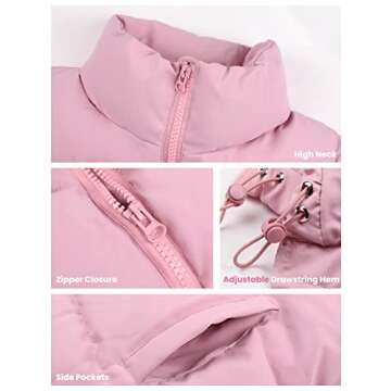 Athlisan Women’s Zip Up Puffer Vest - Stylish Winter Coat for Women (Pink-S)