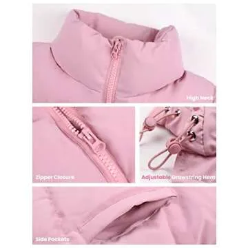 Athlisan Women’s Zip Up Puffer Vest - Stylish Winter Coat for Women (Pink-S)