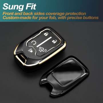 FEYOUN Key Fob Cover for Chevy Silverado and GMC Sierra