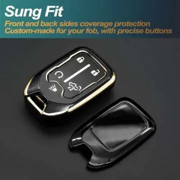FEYOUN Key Fob Cover for Chevy Silverado and GMC Sierra