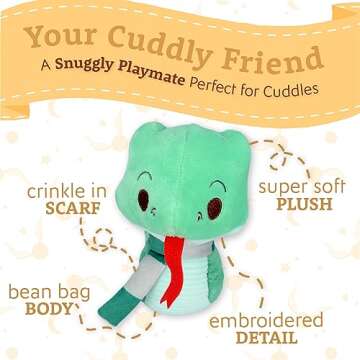 KIDS PREFERRED Harry Potter Slytherin Green Snake Plush Stuffed Animal with Embroidered Details and Green Stripped Scarf Hogwarts House Collectible for Babies, Toddlers, and Kids 6 Inches