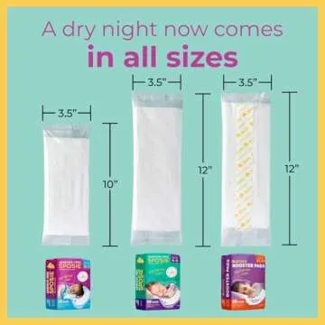 Sposie Diaper Booster Pads, Stop Leaks in Overnight Diapers, Nighttime Diapers, Baby Diapers, and Disposable Toddler Training Underwear Girls and Boys, Adhesive Diaper Pad, Size 5 Diapers and up