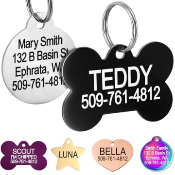 GoTags Dog Tags – Personalized Stainless Steel Pet ID Tags with 2-Sided Engraving
