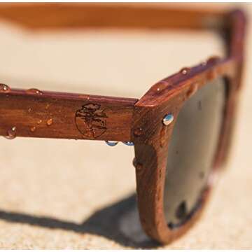 Viable Harvest Wood Sunglasses for Men & Women - Dark Polarized Lenses Block Sun & Glares - Handmade Wooden Craftsmanship & UV400 Lens - 100% UVA & UVB Protection - With Classy Gift Box - Sandalwood