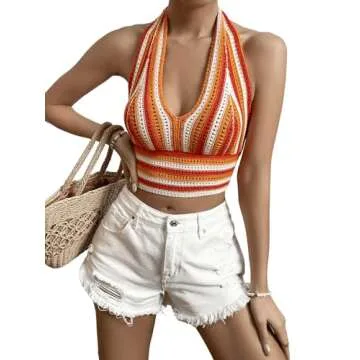 Verdusa Colorblock Halter Crop Top - Summer Fashion Must-Have