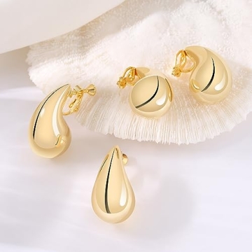 NVWAROCK Clip On Teardrop Earrings for Elegant Looks