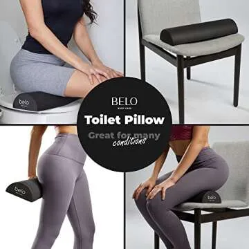 Premium BBL Toilet Seat Riser Butt Pillow - Comfortable, Non-Slip EVA Foam BBL Pillow After Surgery for Butt Helps Speed Up Recovery - Smooth Half Round Shape, Portable & Easy to Clean - Black