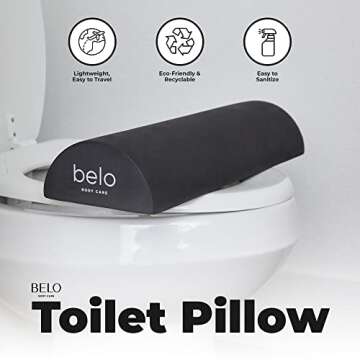 Premium BBL Toilet Seat Riser Butt Pillow - Comfortable, Non-Slip EVA Foam BBL Pillow After Surgery for Butt Helps Speed Up Recovery - Smooth Half Round Shape, Portable & Easy to Clean - Black