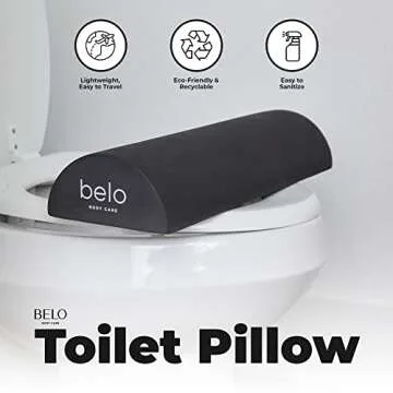 Premium BBL Toilet Seat Riser Butt Pillow - Comfortable, Non-Slip EVA Foam BBL Pillow After Surgery for Butt Helps Speed Up Recovery - Smooth Half Round Shape, Portable & Easy to Clean - Black