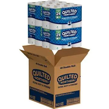 Quilted Northern Ultra Soft & Strong Toilet Paper - 48 Double Rolls, 874.6 sq ft, Eco-Friendly Comfo...