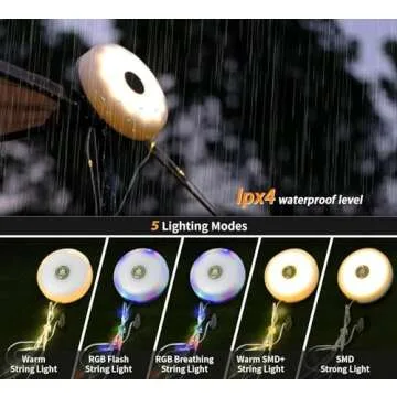 Camping String Lights - Waterproof 8 Modes for Outdoors