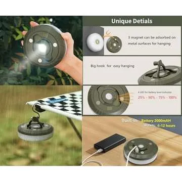 Camping String Lights - Waterproof 8 Modes for Outdoors