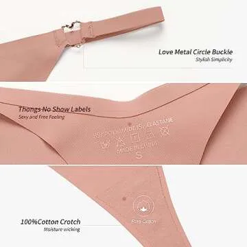 DEANGELMON G-string Thongs for Women Underwear Seamless No Show Panties Low Rise Comfortable Microfiber Workout Pack (6P2,S)