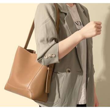 Women’s Stylish Vegan Leather Tote Bag - Chic, Versatile, Trendy