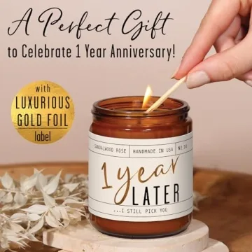 1 Year Anniversary Gift Candle - '1 Year Later'