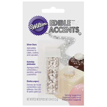 Wilton Edible Glitter Silver Stars, 0.4 oz.