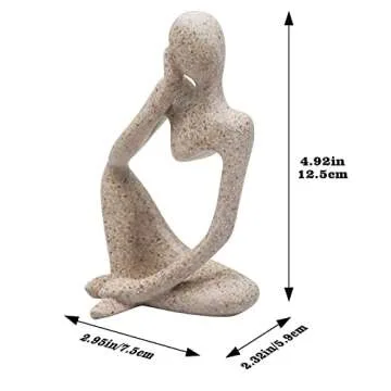 Oooct Sandstone Thinker Statue Fish Tank Decor Small Fish Aquarium Decorations Fish Tank Abstract Aesthetic Decorative Ornaments