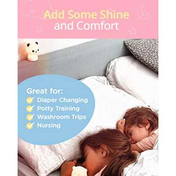 SomeShine Kids Night Light - Rechargeable Cat Nursery NightLight with Auto-Off Timer, Safe and Durable Kawaii Lamp and Glowing Companion for Baby Feeding, Diaper Changing and Midnight Bathroom Trips