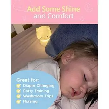 SomeShine Kids Night Light - Rechargeable Cat Nursery NightLight with Auto-Off Timer, Safe and Durable Kawaii Lamp and Glowing Companion for Baby Feeding, Diaper Changing and Midnight Bathroom Trips