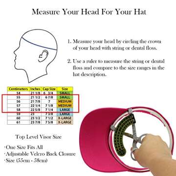 Top Level Sun Sports Visor Men Women - One Size Cap Hat, Hot Pink