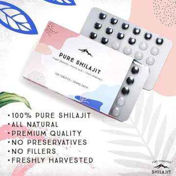 Pure Himalayan Shilajit Dry Drops (90 Tablets - 200mg Each) Maximum Potency Pure Shilajit for Men with 85+ Trace Minerals & Fulvic Acid for Metabolism, Energy & Immune Support