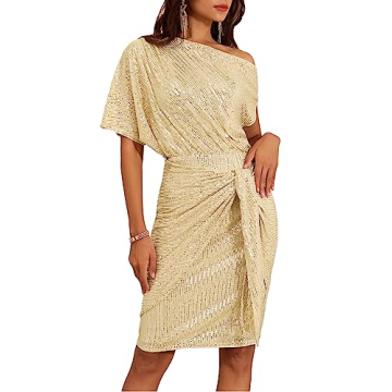 GRACE KARIN One Shoulder Sequin Cocktail Party Dress