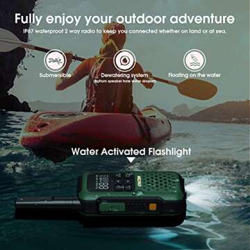 GOCOM G9 Waterproof Walkie Talkie for Adult Long Range, Floating Portable Two Way Radio, NOAA Weather Alert,SOS,Flashlight, Rechargeable 2 Way Raido for Adults (4 Pack)